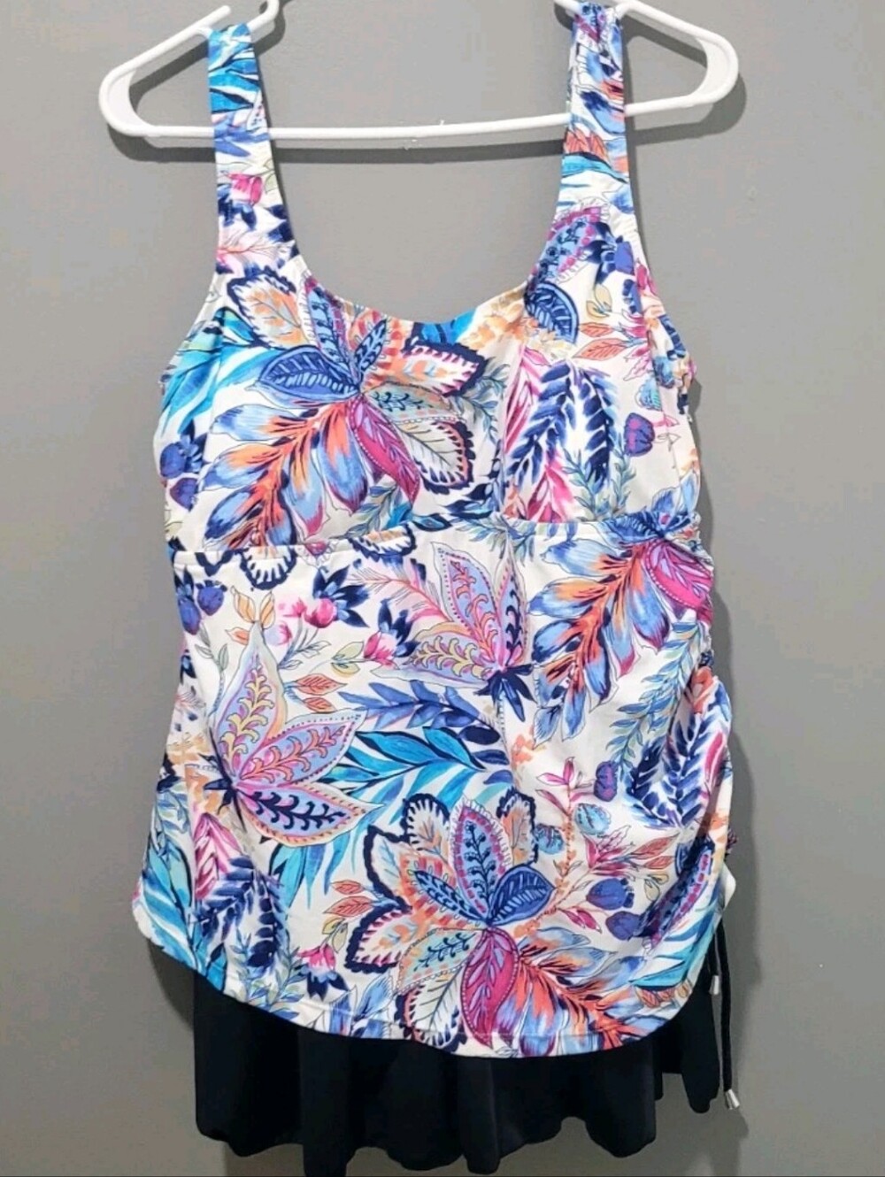 Nwt $109 Azul Womens Floral One Piece Skirt Swim Suit Sz 18w